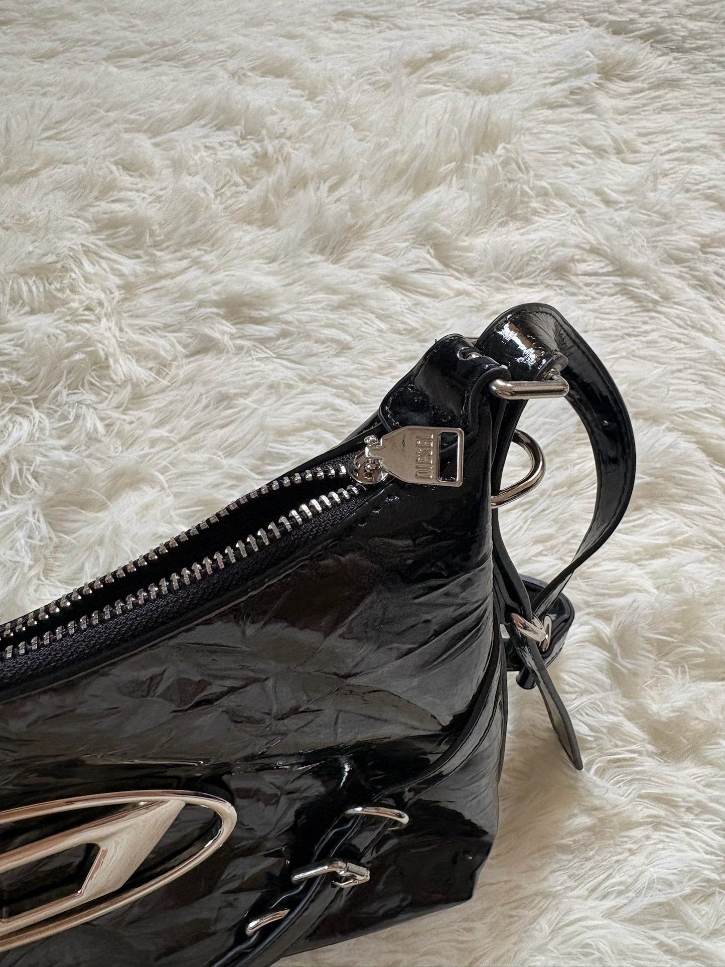 Diesel 1DR Shoulder Bag – Black Patent