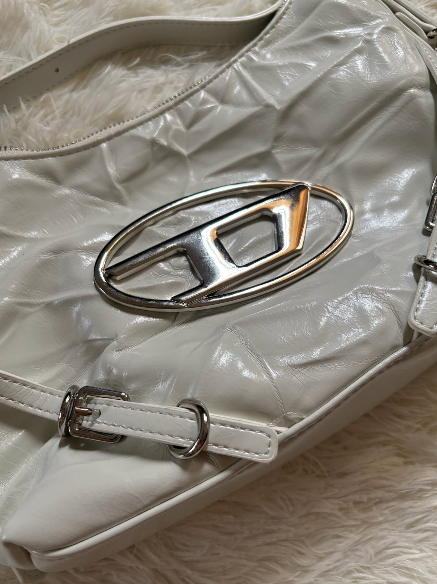 Diesel 1DR Shoulder Bag – White Patent