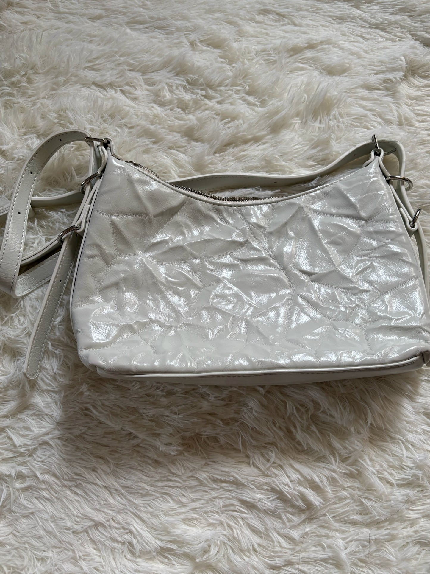 Diesel 1DR Shoulder Bag – White Patent