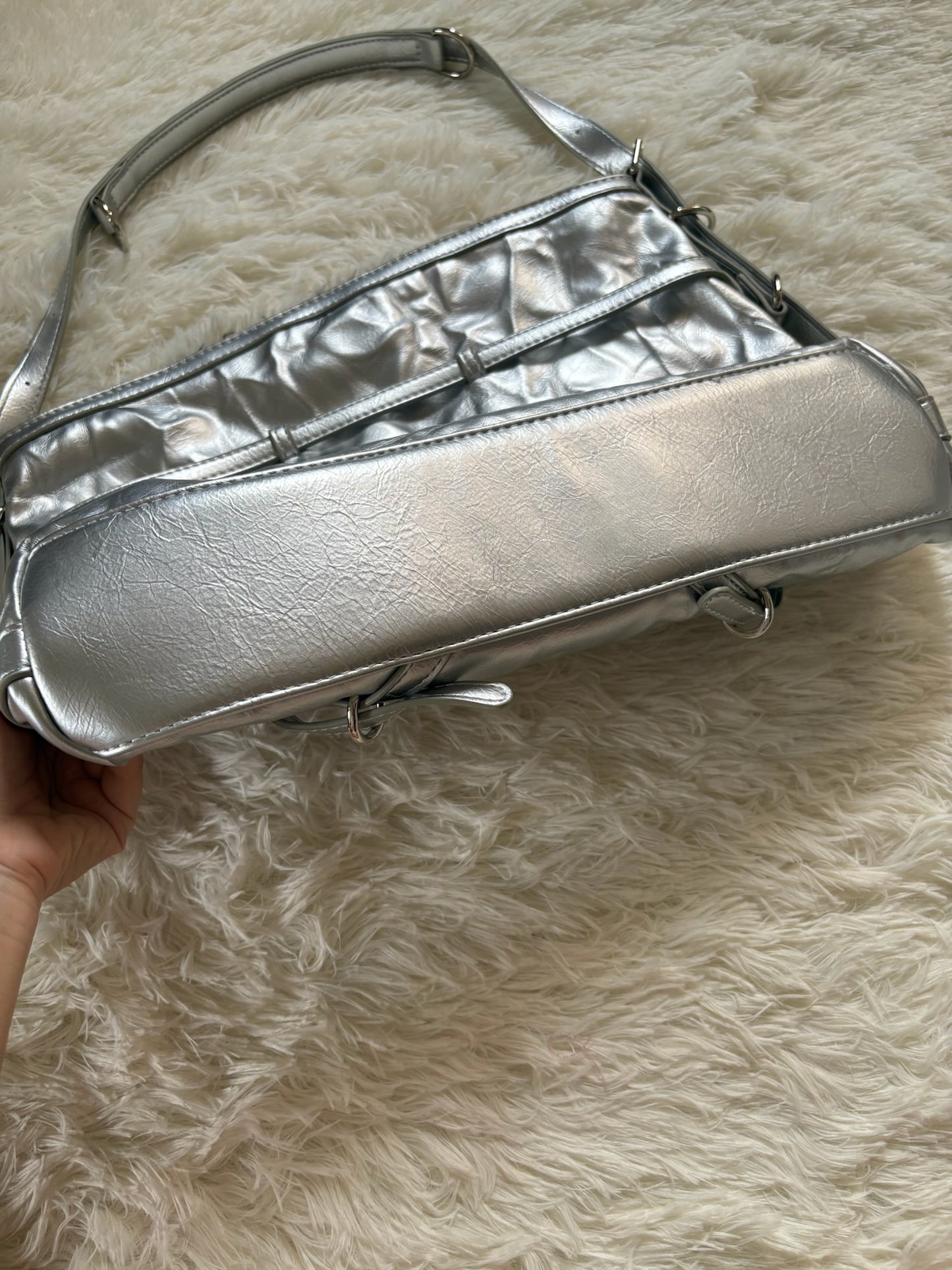 Diesel 1DR Shoulder Bag – Metallic Silver