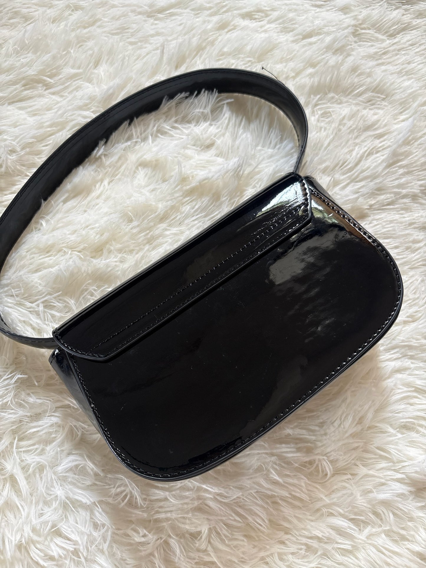 Diesel 1DR-Basket pink mini tote bag – Black Patent