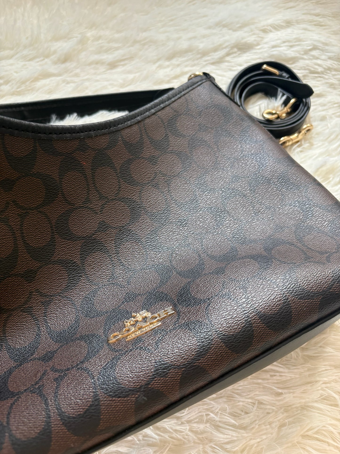 Coach Laurel Shoulder Bag – Brown Black