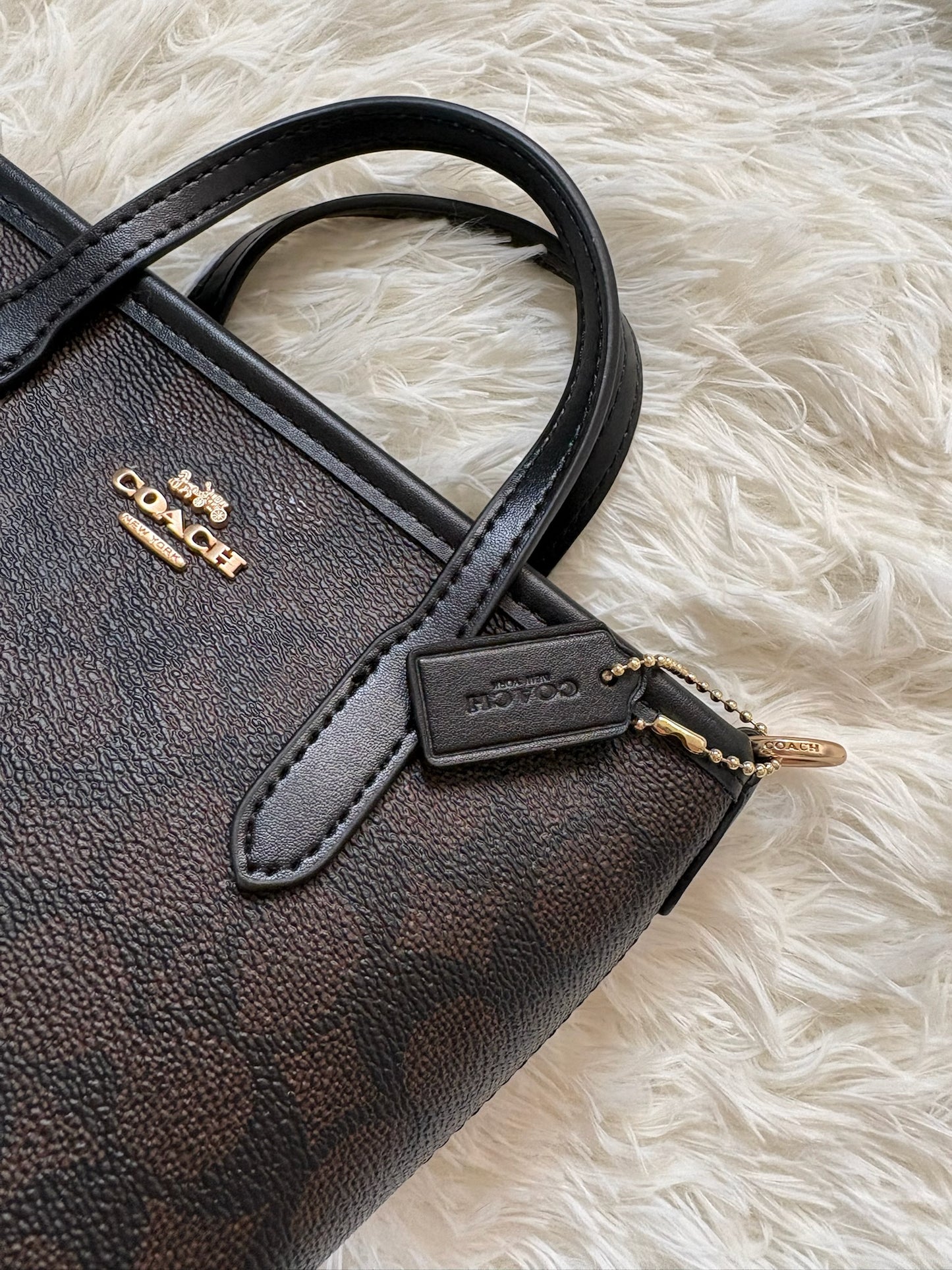 Coach City Mini Tote Bag in Signature Canvas – Brown