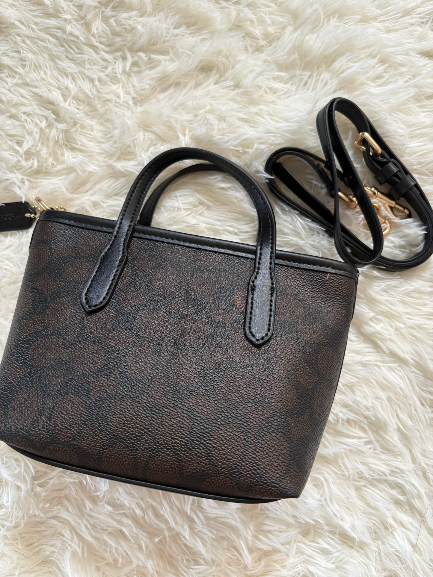 Coach City Mini Tote Bag in Signature Canvas – Brown