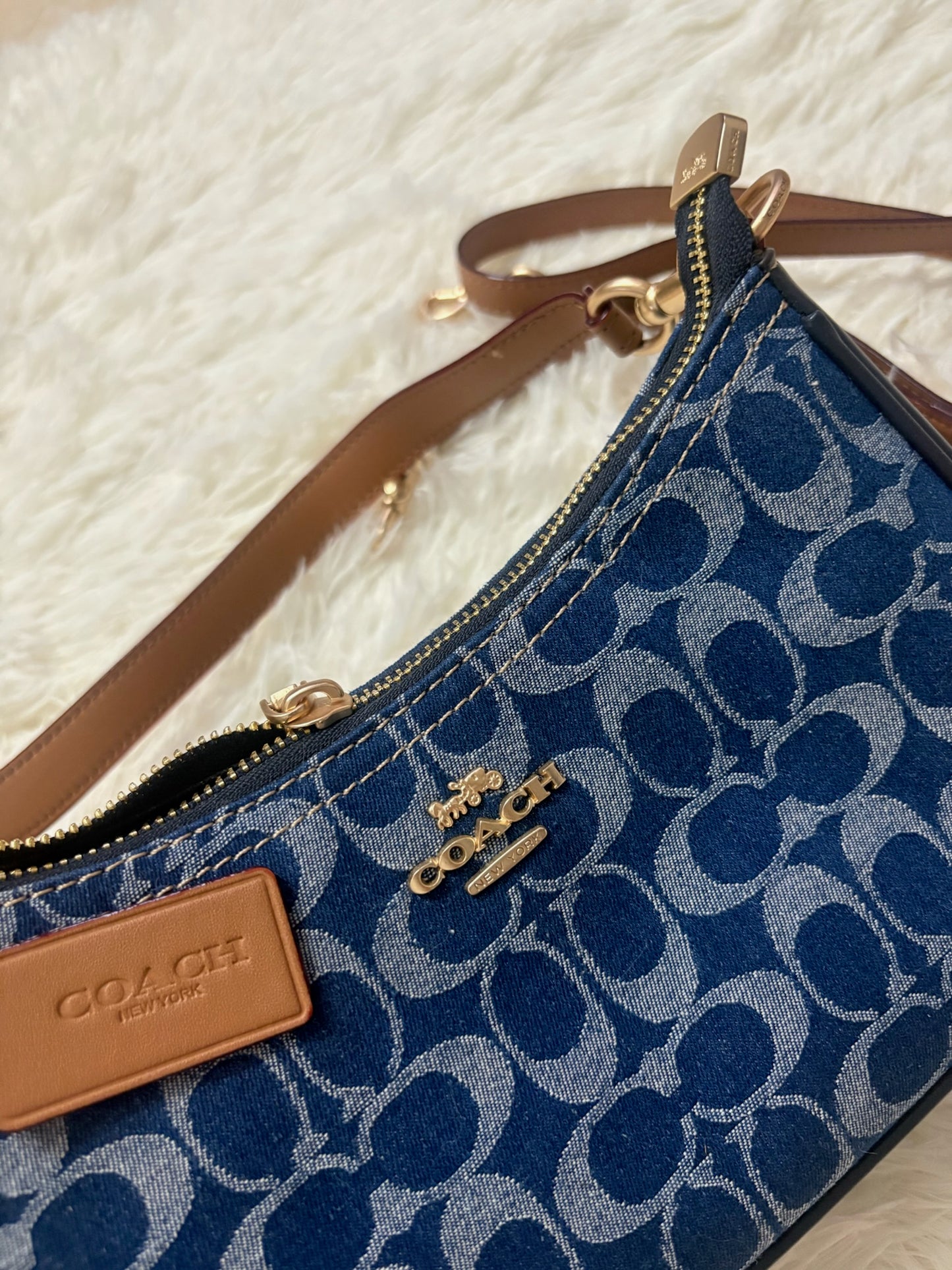 Coach Teri Shoulder Bag-Denim blue