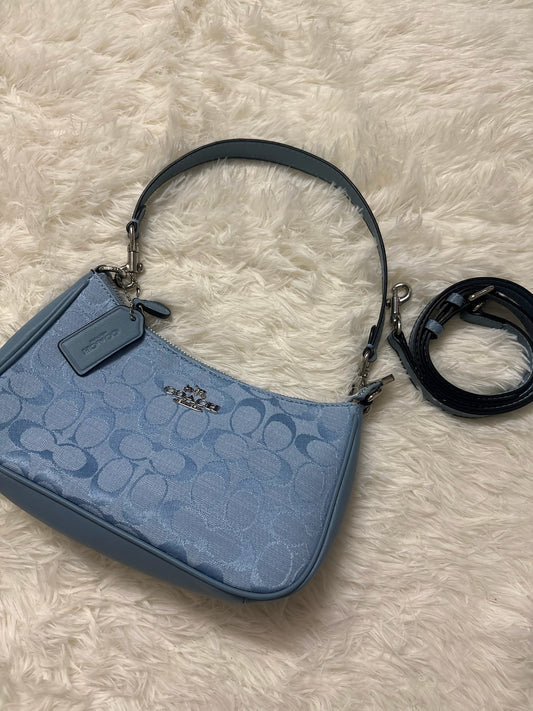 Coach Teri Wine Signature Denim Chambray  Shoulder  Bag