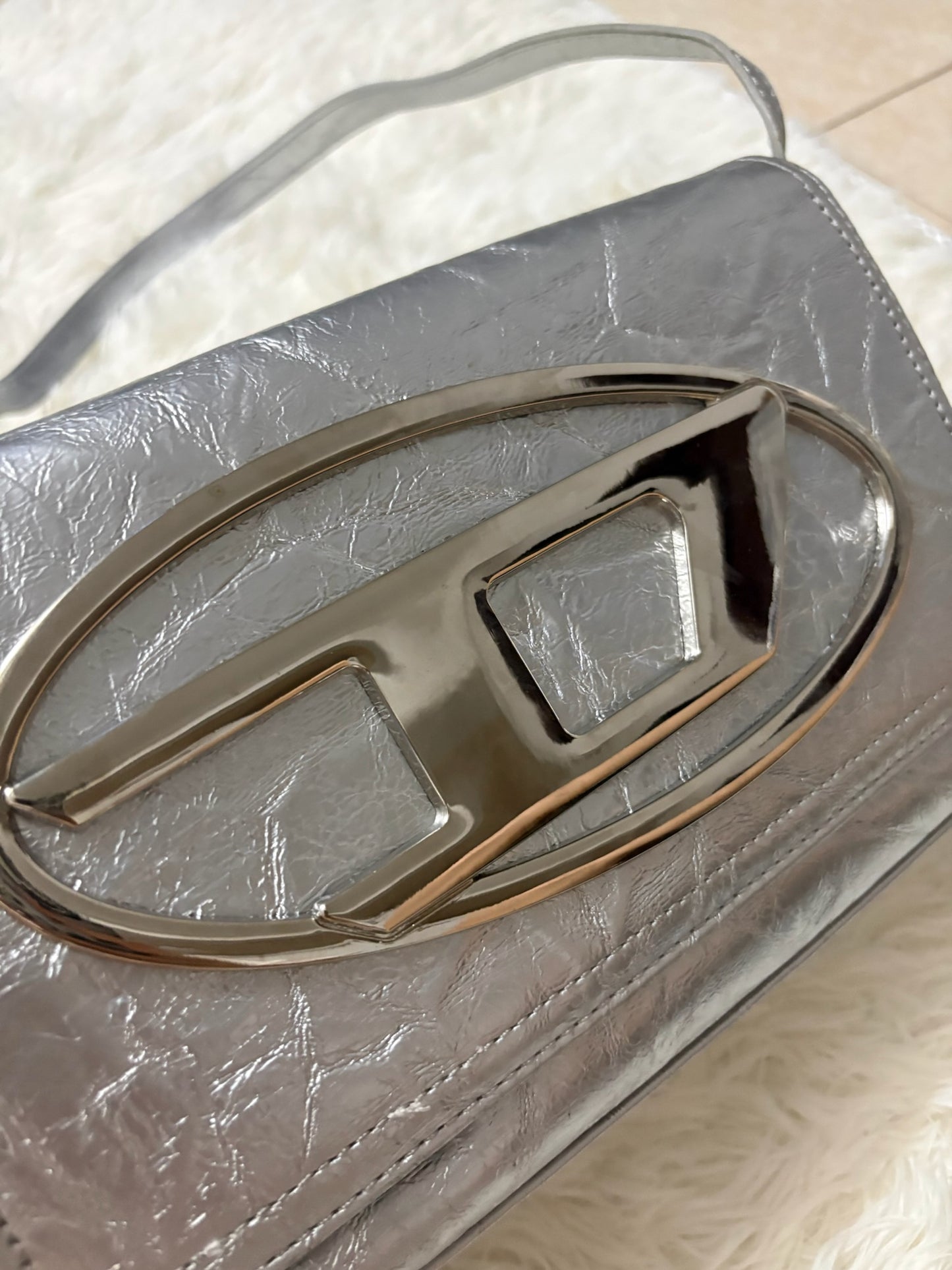 Diesel 1DR Shoulder Bag –  Silver