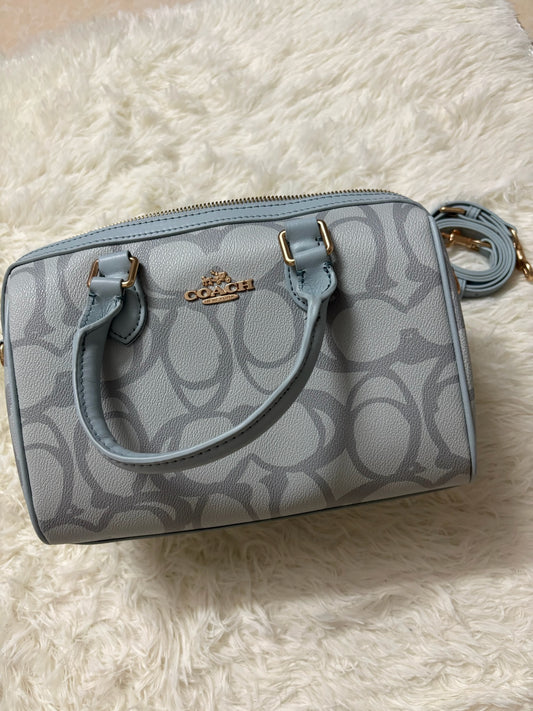 Coach Rowan Satchel Bag – Light Blue Signature