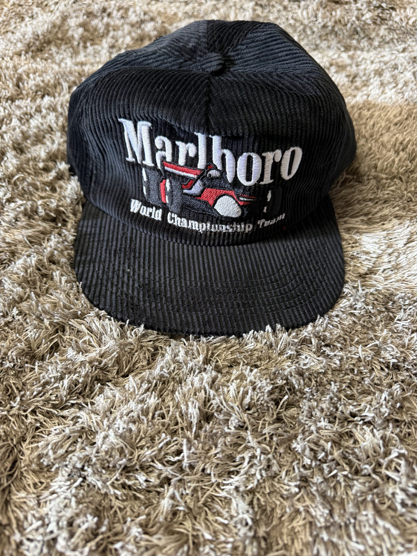 Marlboro World Championship Team  Corduroy  Snapback Cap-Black