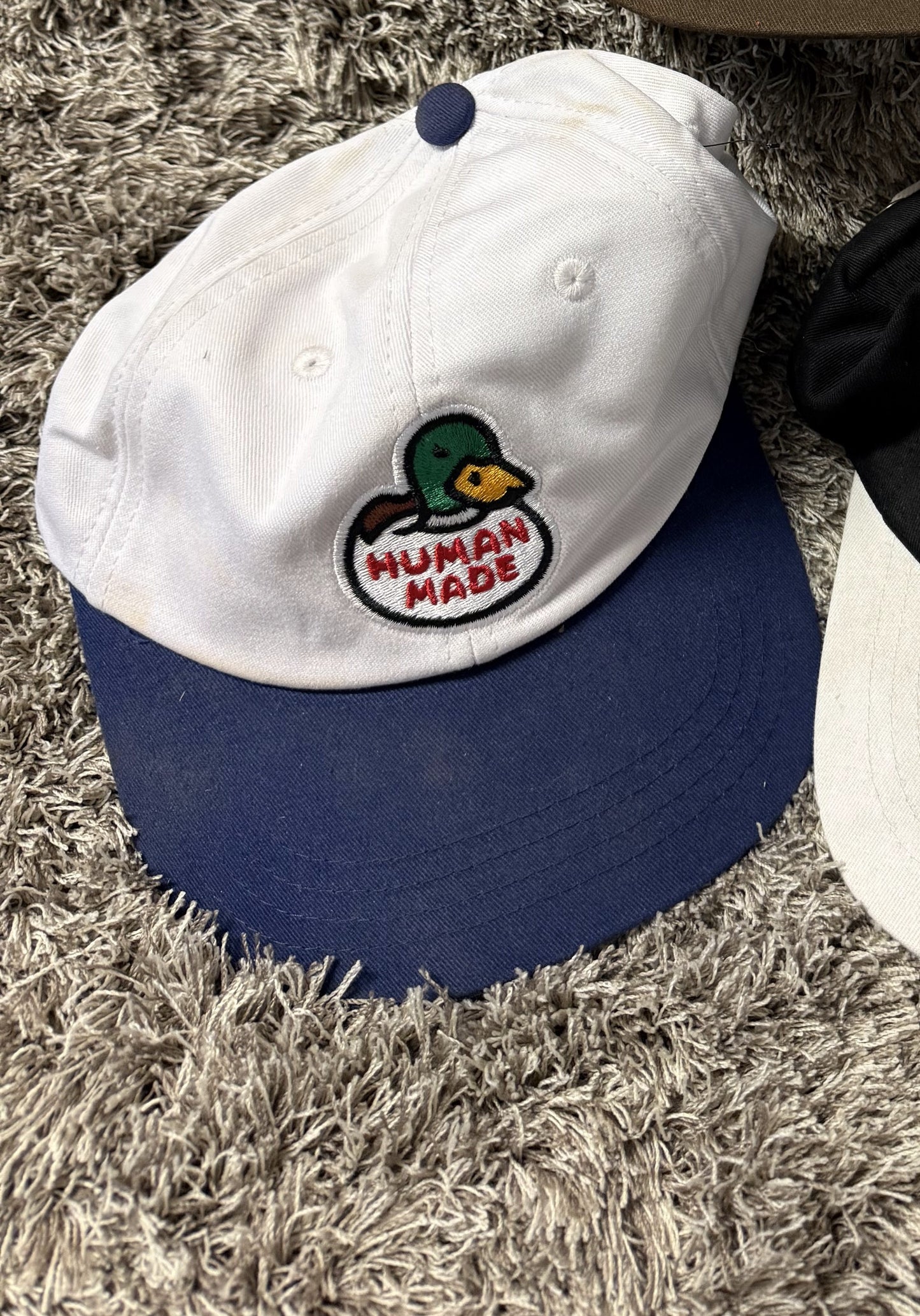 Human Made Duck Logo Cap White Navy
