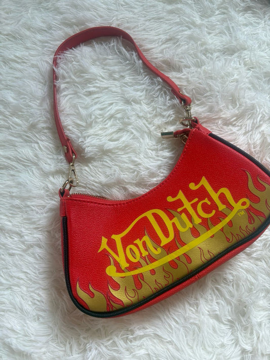 Von Dutch Flames Shoulder Bag – Red