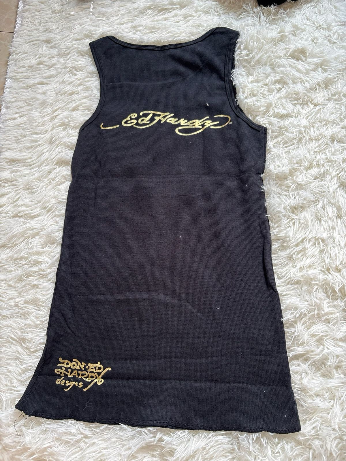 Vintage Ed Hardy back ribbed tank top
