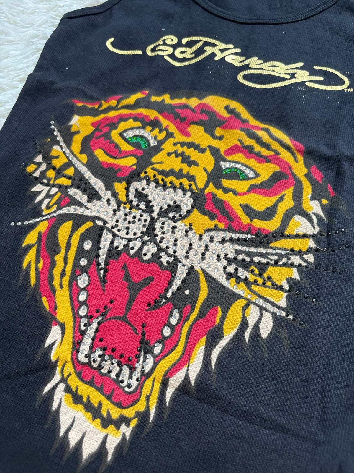 Vintage Ed Hardy back ribbed tank top