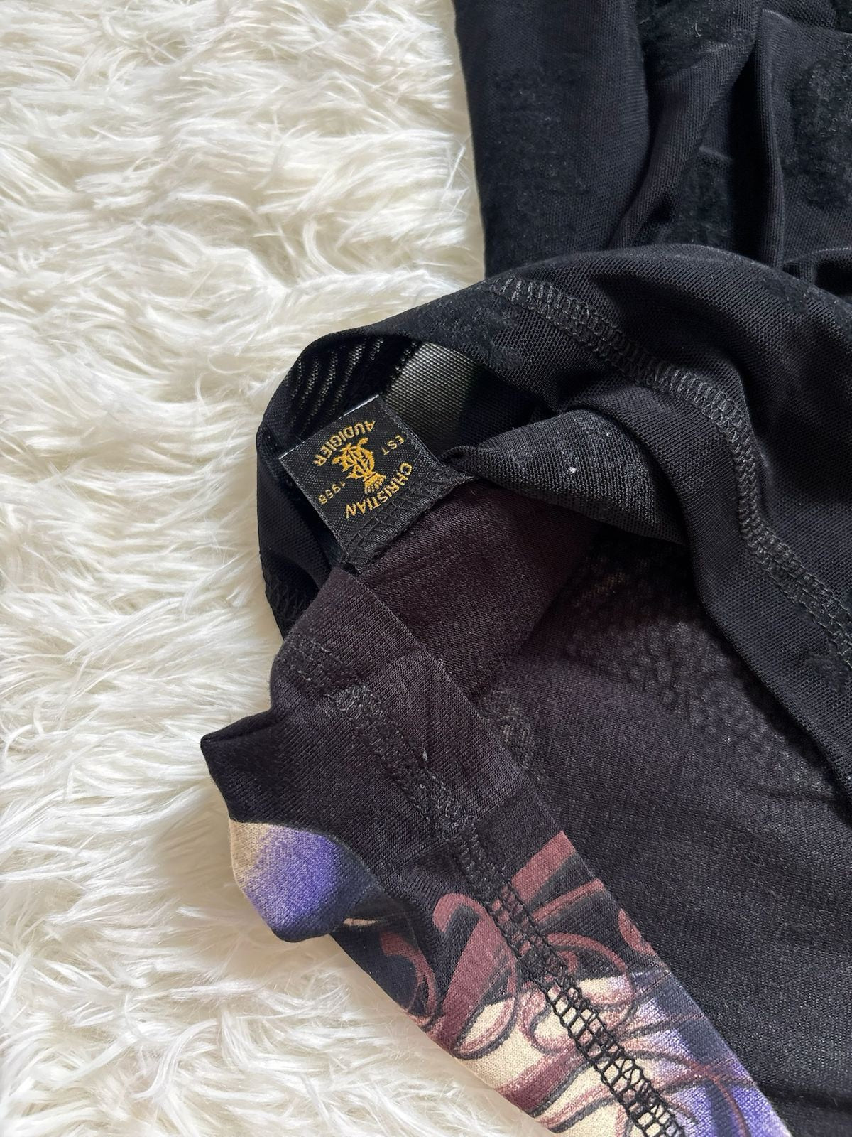 Vintage Ed Hardy by  Christian Audigier rhinestone flower black tank top