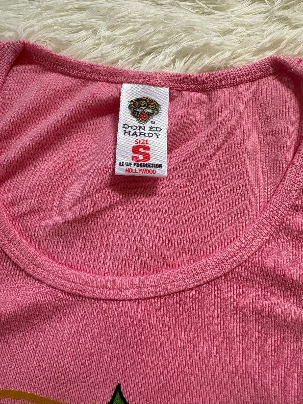 Ed Hardy by Christian Audigier ribbed tank top-Pink