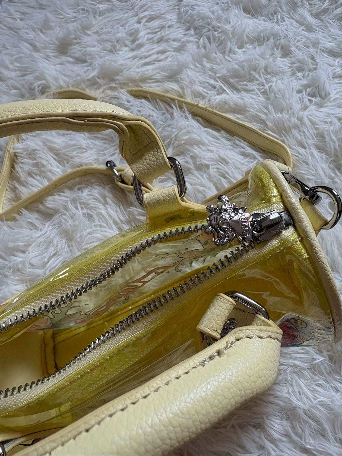 Ed Hardy PVC Small Beach HandBag - Koi Yellow
