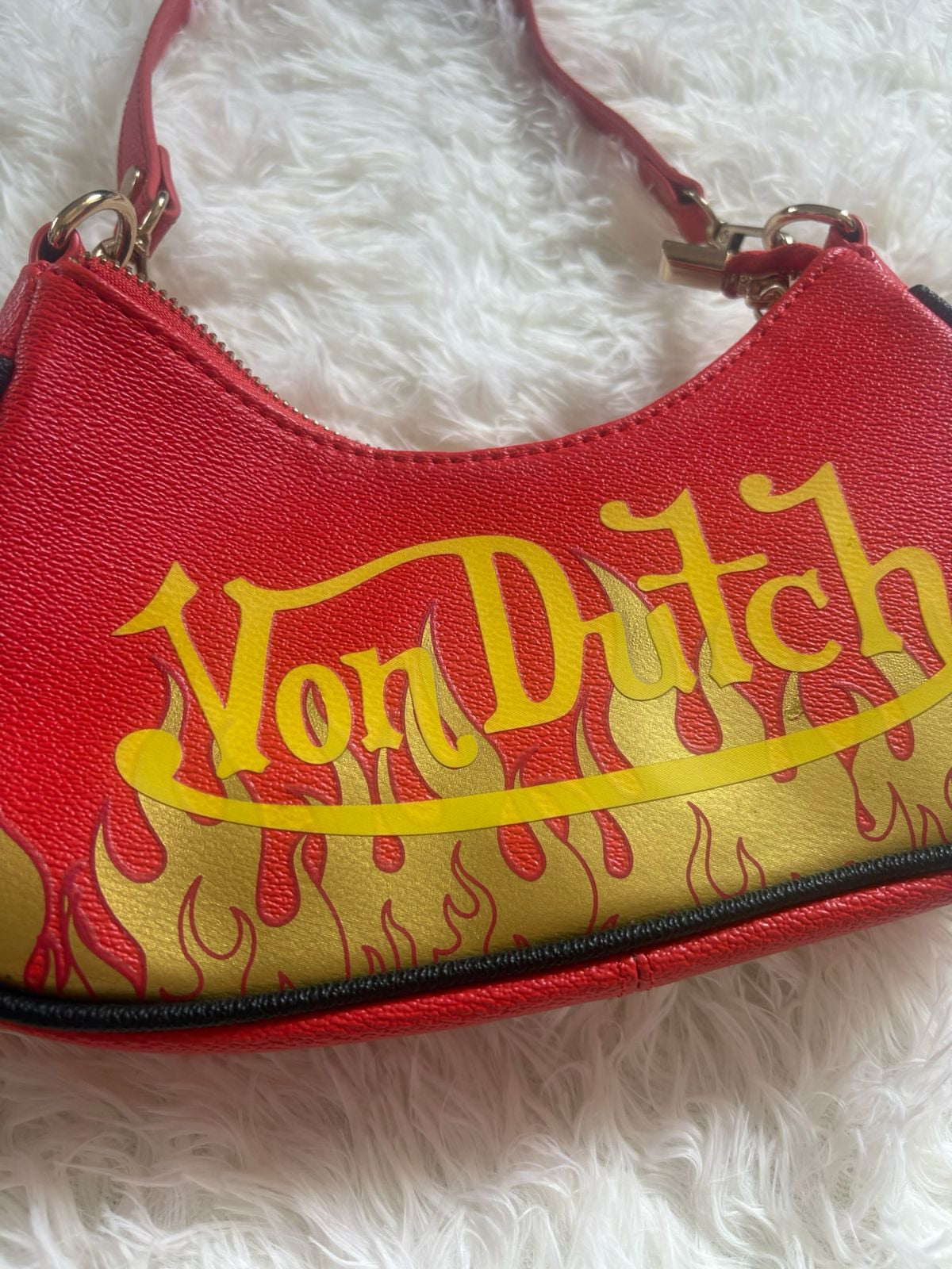 Von Dutch Flames Shoulder Bag – Red
