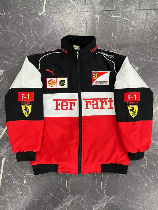 White Ferrari Puma Vintage Racing Jacket